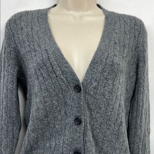 J. crew Factory cc962 Gray Cable-knit cardigan extra-soft NWOT/repaired size xxs